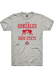 Andre Gonzales  Ohio State Buckeyes Ash Rally NIL Sport Icon Short Sleeve T Shirt