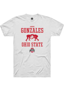 Andre Gonzales  Ohio State Buckeyes White Rally NIL Sport Icon Short Sleeve T Shirt