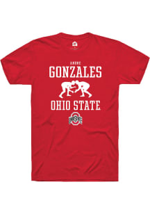 Andre Gonzales  Ohio State Buckeyes Red Rally NIL Sport Icon Short Sleeve T Shirt