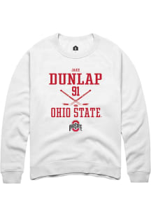 Jake Dunlap  Rally Ohio State Buckeyes Mens White NIL Sport Icon Long Sleeve Crew Sweatshirt