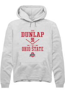 Jake Dunlap  Rally Ohio State Buckeyes Mens White NIL Sport Icon Long Sleeve Hoodie