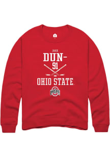 Jake Dunlap  Rally Ohio State Buckeyes Mens Red NIL Sport Icon Long Sleeve Crew Sweatshirt