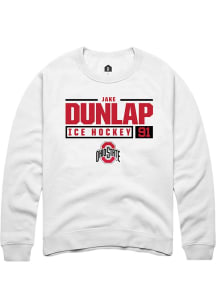 Jake Dunlap  Rally Ohio State Buckeyes Mens White NIL Stacked Box Long Sleeve Crew Sweatshirt