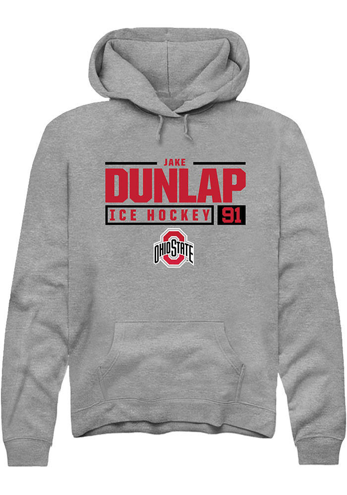 Jake Dunlap  Rally Ohio State Buckeyes Mens Graphite NIL Stacked Box Long Sleeve Hoodie