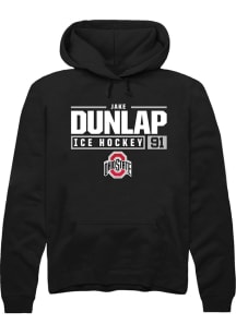 Jake Dunlap  Rally Ohio State Buckeyes Mens Black NIL Stacked Box Long Sleeve Hoodie