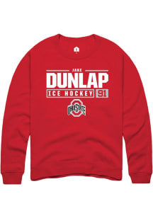 Jake Dunlap  Rally Ohio State Buckeyes Mens Red NIL Stacked Box Long Sleeve Crew Sweatshirt