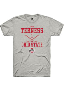 Logan Terness  Ohio State Buckeyes Ash Rally NIL Sport Icon Short Sleeve T Shirt