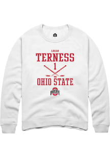 Logan Terness  Rally Ohio State Buckeyes Mens White NIL Sport Icon Long Sleeve Crew Sweatshirt