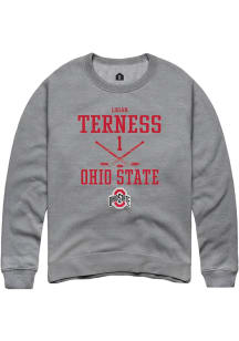 Logan Terness  Rally Ohio State Buckeyes Mens Graphite NIL Sport Icon Long Sleeve Crew Sweatshir..