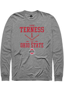 Logan Terness  Ohio State Buckeyes Graphite Rally NIL Sport Icon Long Sleeve T Shirt