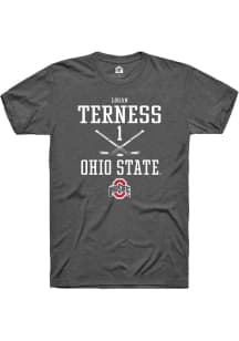 Logan Terness  Ohio State Buckeyes Dark Grey Rally NIL Sport Icon Short Sleeve T Shirt