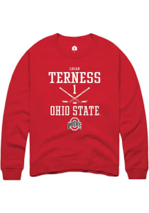 Logan Terness  Rally Ohio State Buckeyes Mens Red NIL Sport Icon Long Sleeve Crew Sweatshirt