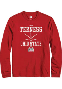 Logan Terness  Ohio State Buckeyes Red Rally NIL Sport Icon Long Sleeve T Shirt