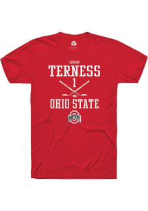 Logan Terness  Ohio State Buckeyes Red Rally NIL Sport Icon Short Sleeve T Shirt