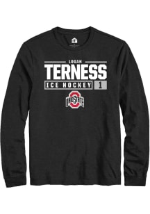 Logan Terness  Ohio State Buckeyes Black Rally NIL Stacked Box Long Sleeve T Shirt