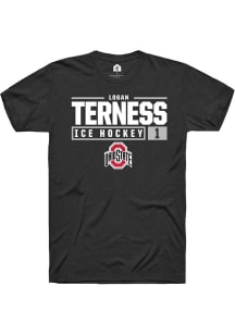 Logan Terness  Ohio State Buckeyes Black Rally NIL Stacked Box Short Sleeve T Shirt