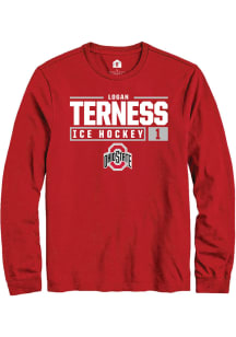 Logan Terness  Ohio State Buckeyes Red Rally NIL Stacked Box Long Sleeve T Shirt