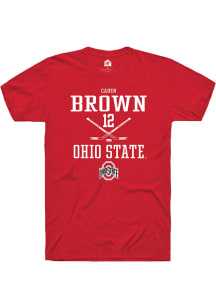 Caden Brown  Ohio State Buckeyes Red Rally NIL Sport Icon Short Sleeve T Shirt
