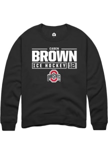 Caden Brown  Rally Ohio State Buckeyes Mens Black NIL Stacked Box Long Sleeve Crew Sweatshirt