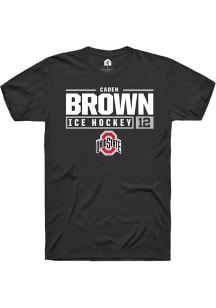 Caden Brown  Ohio State Buckeyes Black Rally NIL Stacked Box Short Sleeve T Shirt