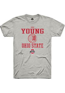 Cole Young  Ohio State Buckeyes Ash Rally NIL Sport Icon Short Sleeve T Shirt