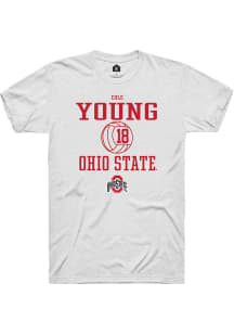 Cole Young  Ohio State Buckeyes White Rally NIL Sport Icon Short Sleeve T Shirt