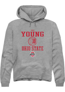 Cole Young  Rally Ohio State Buckeyes Mens Grey NIL Sport Icon Long Sleeve Hoodie