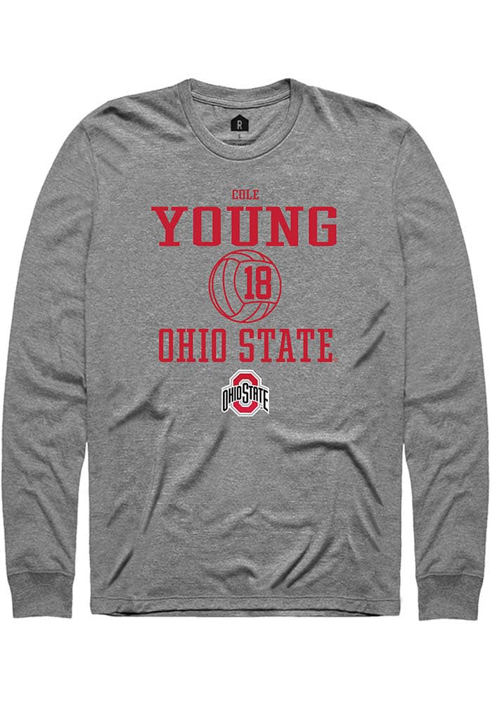 Cole Young  Ohio State Buckeyes Graphite Rally NIL Sport Icon Long Sleeve T Shirt