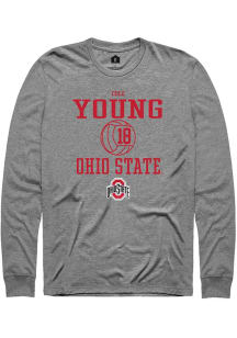 Cole Young  Ohio State Buckeyes Graphite Rally NIL Sport Icon Long Sleeve T Shirt