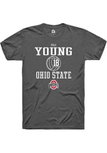 Cole Young  Ohio State Buckeyes Dark Grey Rally NIL Sport Icon Short Sleeve T Shirt