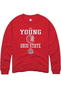 Cole Young  Rally Ohio State Buckeyes Mens Red NIL Sport Icon Long Sleeve Crew Sweatshirt