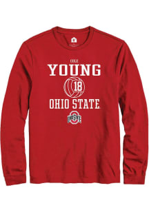 Cole Young  Ohio State Buckeyes Red Rally NIL Sport Icon Long Sleeve T Shirt