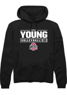 Cole Young  Rally Ohio State Buckeyes Mens Black NIL Stacked Box Long Sleeve Hoodie