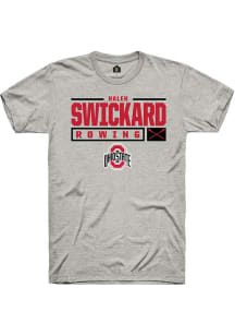 Halen Swickard  Ohio State Buckeyes Ash Rally NIL Stacked Box Short Sleeve T Shirt