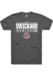 Halen Swickard  Ohio State Buckeyes Dark Grey Rally NIL Stacked Box Short Sleeve T Shirt