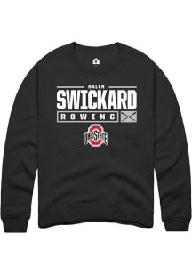 Halen Swickard  Rally Ohio State Buckeyes Mens Black NIL Stacked Box Long Sleeve Crew Sweatshirt