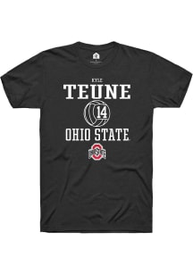 Kyle Teune  Ohio State Buckeyes Black Rally NIL Sport Icon Short Sleeve T Shirt