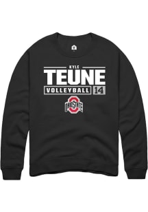 Kyle Teune  Rally Ohio State Buckeyes Mens Black NIL Stacked Box Long Sleeve Crew Sweatshirt
