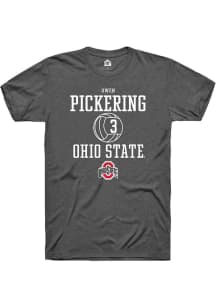 Owen Pickering  Ohio State Buckeyes Dark Grey Rally NIL Sport Icon Short Sleeve T Shirt
