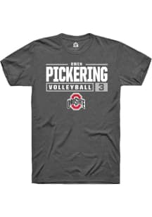 Owen Pickering  Ohio State Buckeyes Dark Grey Rally NIL Stacked Box Short Sleeve T Shirt
