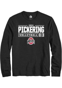 Owen Pickering  Ohio State Buckeyes Black Rally NIL Stacked Box Long Sleeve T Shirt