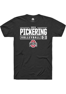 Owen Pickering  Ohio State Buckeyes Black Rally NIL Stacked Box Short Sleeve T Shirt