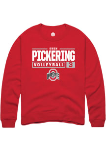 Owen Pickering  Rally Ohio State Buckeyes Mens Red NIL Stacked Box Long Sleeve Crew Sweatshirt