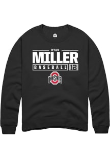 Ryan Miller  Rally Ohio State Buckeyes Mens Black NIL Stacked Box Long Sleeve Crew Sweatshirt