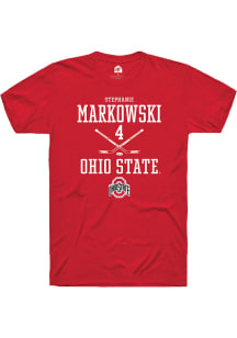 Stephanie Markowski  Ohio State Buckeyes Red Rally NIL Sport Icon Short Sleeve T Shirt