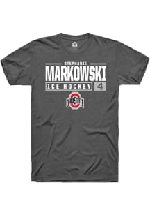 Stephanie Markowski  Ohio State Buckeyes Dark Grey Rally NIL Stacked Box Short Sleeve T Shirt