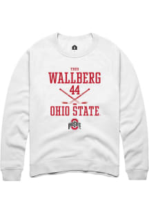 Theo Wallberg  Rally Ohio State Buckeyes Mens White NIL Sport Icon Long Sleeve Crew Sweatshirt