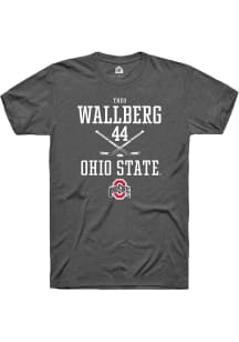 Theo Wallberg  Ohio State Buckeyes Dark Grey Rally NIL Sport Icon Short Sleeve T Shirt