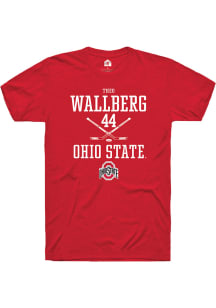 Theo Wallberg  Ohio State Buckeyes Red Rally NIL Sport Icon Short Sleeve T Shirt