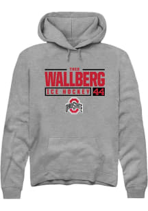 Theo Wallberg  Rally Ohio State Buckeyes Mens Graphite NIL Stacked Box Long Sleeve Hoodie